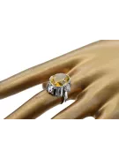 Ring Yellow Peridot Sterling silver 925 Vintage craft vrc043s